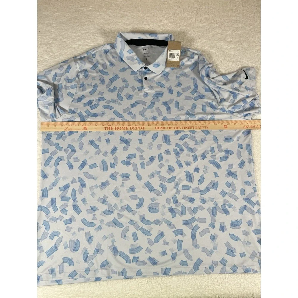 Nike Dri-Fit‎ FD5735-072 Tour Rake Line Off White All Over Print Polo Men's 4XL